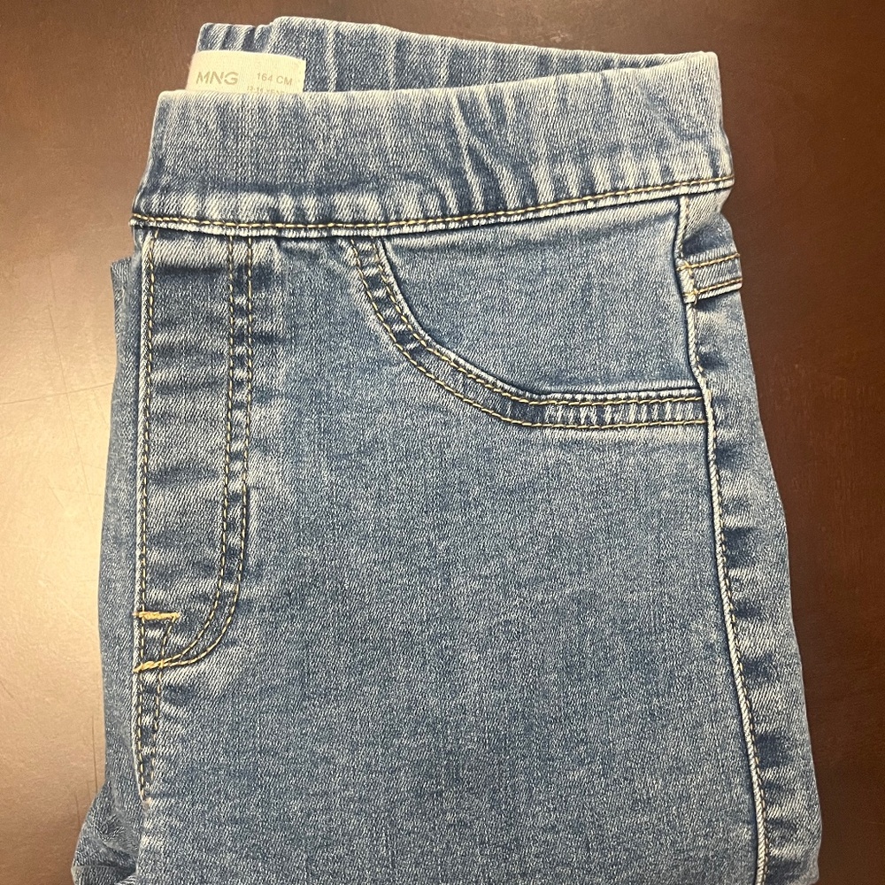 Mango Mid Wash High-Waisted Skinny Jeans - Size 13-14Y / 164cm